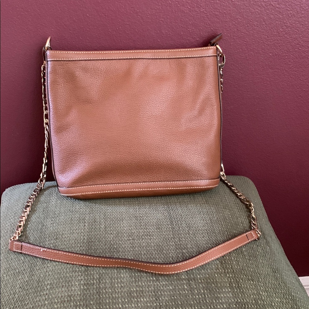 Nordstrom Women's Brown Leather Chain-Detail Crossbody Bag